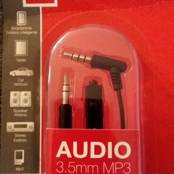 BRAND NEW IN PACK RCA COILED AUX CABLE W/ MICRO - Picture 4 of 5